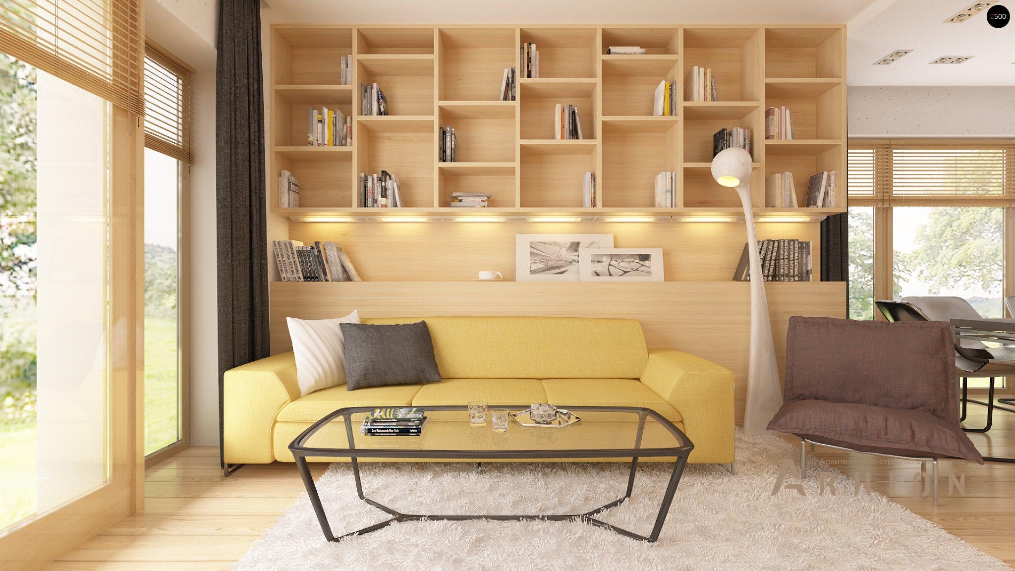 2. Проект одноэтажного дома в современном стиле с четырехскатной, Z200 k, площадью - 166 кв c терассой, гаражом, эркером